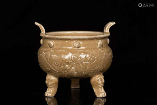 CELADON GLAZED TRIPOD CENSER