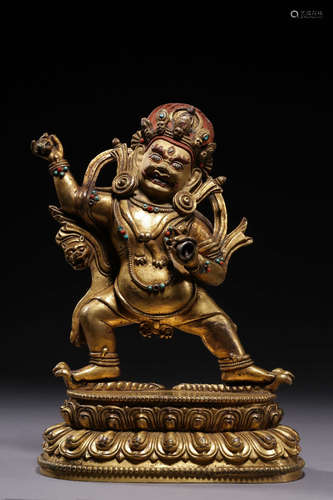 GILT BRONZE CAST 'VAJRAPANI' STANDING FIGURE