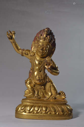 GILT BRONZE CAST 'VAJRAPANI' STANDING FIGURE