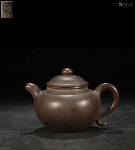 YIXING ZISHA GLOBULAR TEAPOT