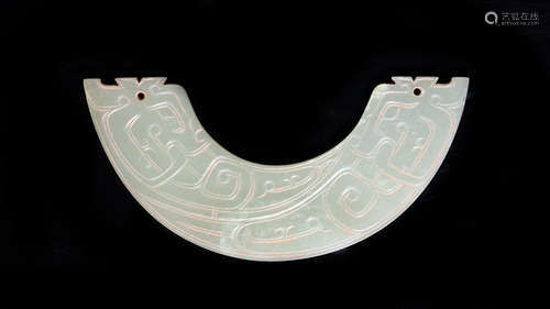 ARCHAIC JADE CARVED 'MYTHICAL DRAGON' ORNAMENT