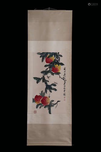 QI BAISHI: INK AND COLOR ON PAPER PAINTING 'POMEGRANATE'