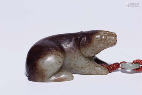 HETIAN JADE CARVED 'DOG' ORNAMENT