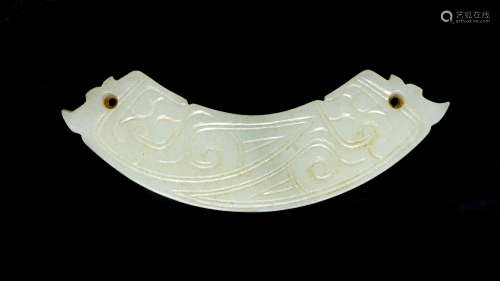 ARCHAIC JADE CARVED DISC ORNAMENT, HUANG
