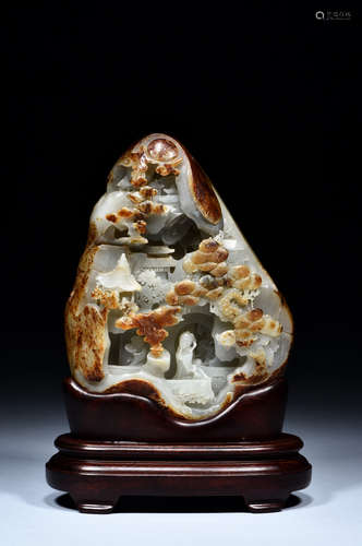 PIERCE CARVED JADE MOUNTAIN BOULDER, SHANZI