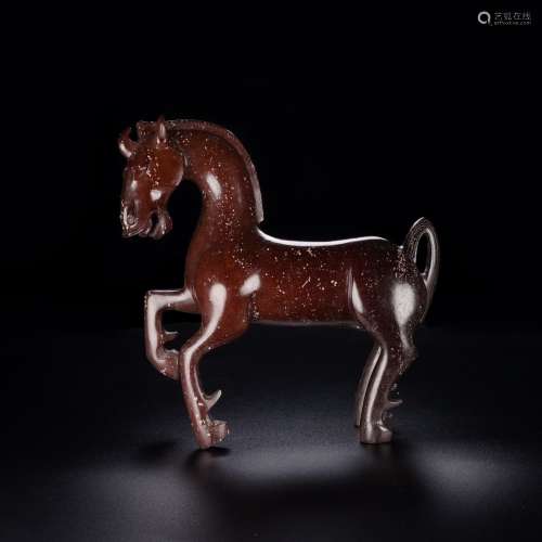 A Hetian Jade Horse Shaped Ornament