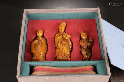Set Of Tianhuang Stone Story Carved Ornaments