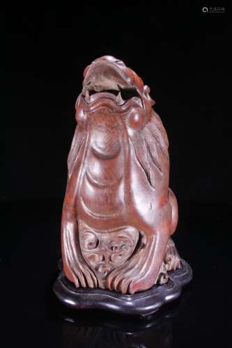A Bamboo Beast Carved Incense Ornament