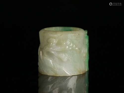 A Jadeite Ring With Plum Pattern
