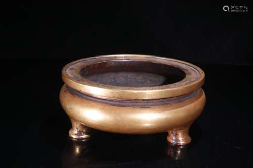 A Gilt Bronze Censer With Pattern