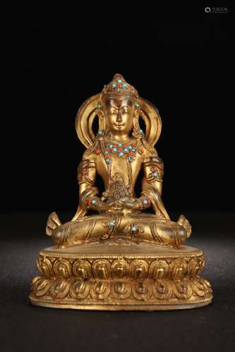 A Gilt Bronze Bodhisattva Tara Statue