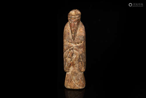 ARCHAIC JADE CARVED 'ELDER' FIGURE