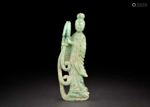 JADEITE CARVING OF GUANYIN