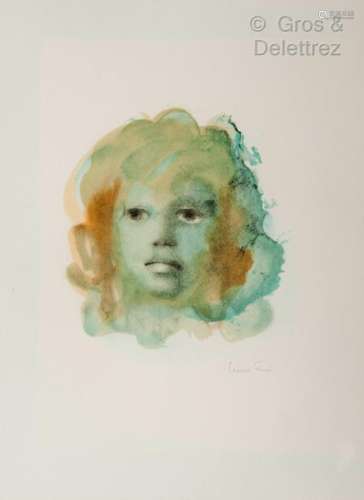 Leonor FINI (1907 1996) Visage bleu Lithographie e…