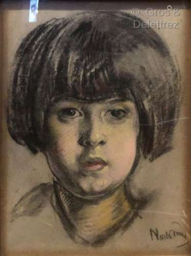 Eugène NARBONNE (1885 1973) ? Portrait de petite …