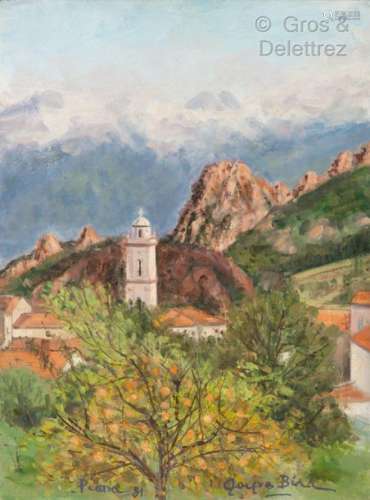 Jacques BIRR (1920 2012) Paysage de Corse à Piana…