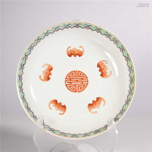 Daoguang pastel plate in Qing Dynasty
