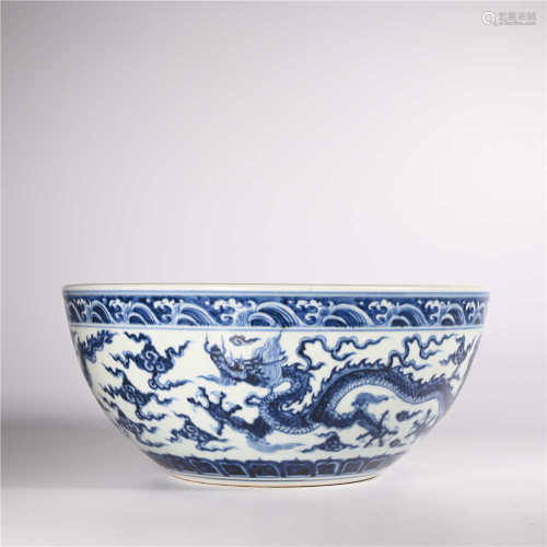 Xuande blue and white dragon screen in Ming Dynasty