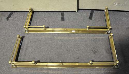 A pair of 20th Century brass extending fire fenders,