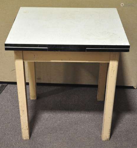 A formica topped draw leaf table,