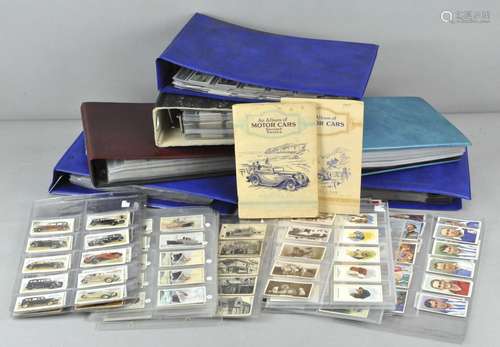 A collection of cigarette cards in numerous albums, including Wills,