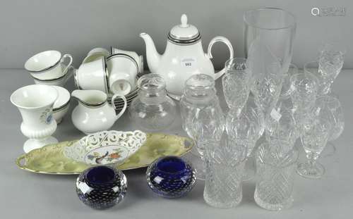 A collection of glass and ceramics,