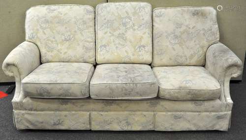 A G-plan three seater club style sofa, 79cm high x 204cm wide x 85cm deep,