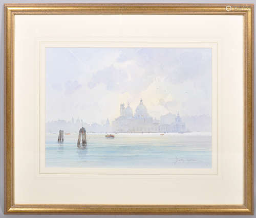 David Howell, Santa Maria Della Salute, Venice, watercolour, signed lower right,