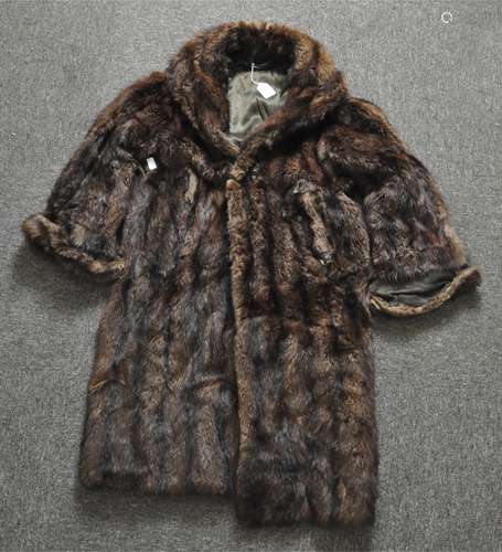 A vintage ladies full length fur coat