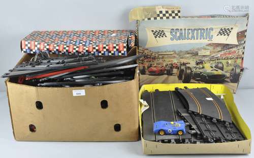 A collection of boxed Scalextric slot car racing to include; three boxed cars, set 30,