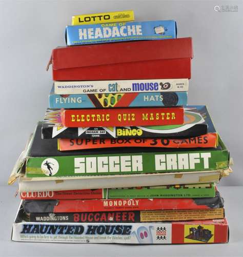 A large quantity of board games,