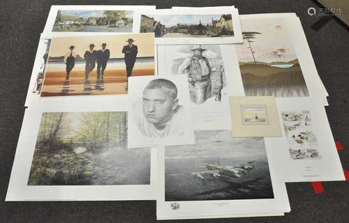 A collection of assorted limited edition signed prints, to include RAF studies,