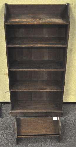 An early 20th century oak bookcase, 101cm high,