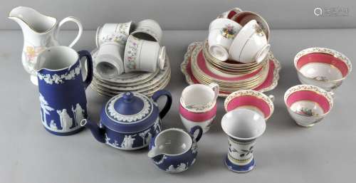 A collection of tea wares, to include a Foley china service and Jasperware,