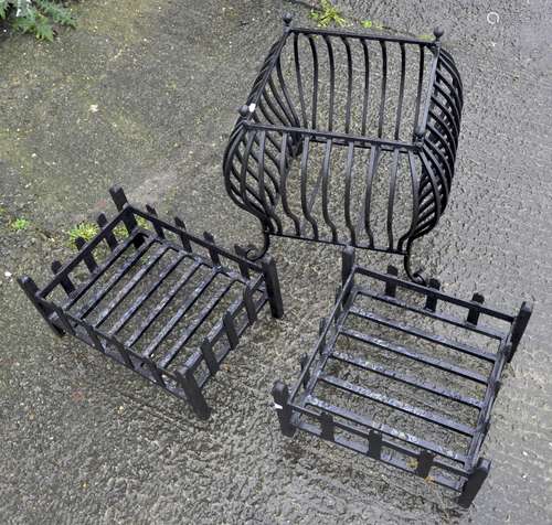 Three cast fire baskets/fire pits