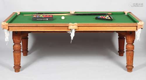 An early 20th century E. J. Riley Snooker/Pool table,