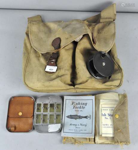 A fishing bag with contents,