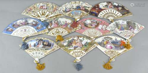 A set of ten Compton and Woodhouse 'Fans of the Fitzwilliam Museum', printed marks,