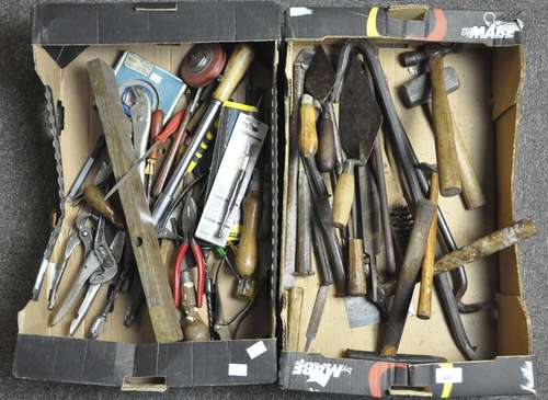 A collection of assorted hand tools, to include hammers,