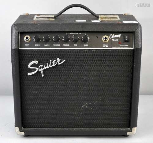 A Fender Squier champ amplifier