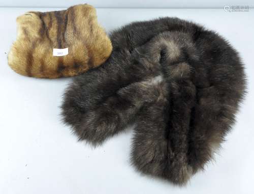 A fur muff and collar