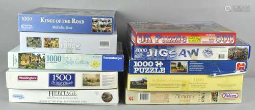 A collection of jigsaw puzzles with horses