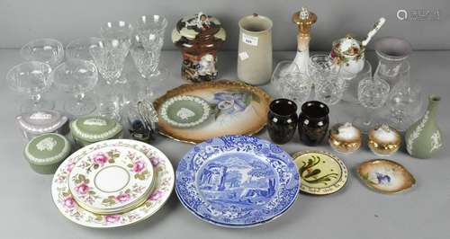 A collection of glass and ceramics, to include Country Rose and Wedgwood,