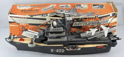 A vintage Triang Battlewagon ship in original box