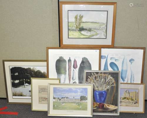 A watercolour of Clevedon Pier, 21cm x 33cm,