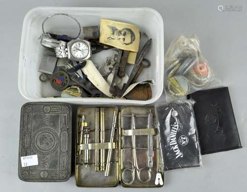 A cased medical kit.