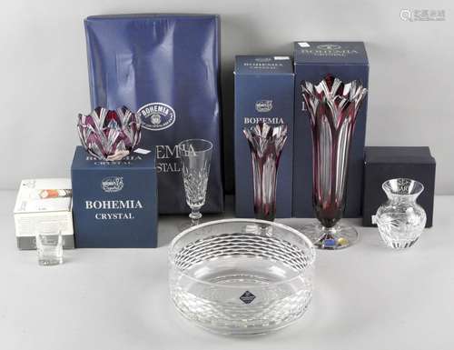 A collection of assorted boxed crystal, to include Edinburgh, Bohemia and Stuart,