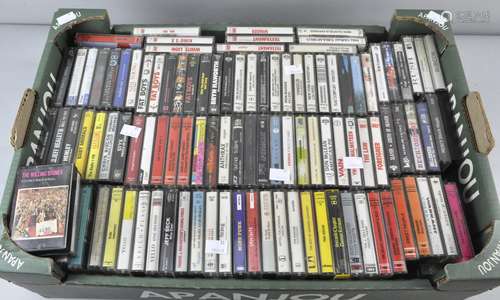 A collection of assorted rock related cassettes to include Iron Maiden, Don Mclean,