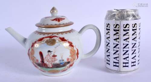 A RARE 18TH CENTURY CHINESE EXPORT TEAPOT AND COVER Qianlong, possibly made for the Dutch market, pa