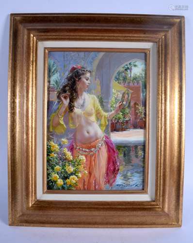 Konstantin Razumov (Born 1974) Oil on canvas, Gypsy girl. Image 32 cm x 22 cm.